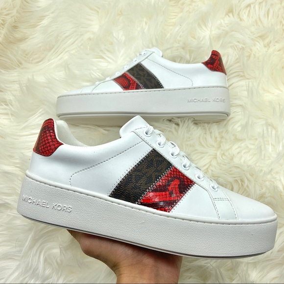 michael kors poppy lace up trainers